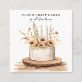 ボホケーキ飾ーベーカーパティシエ スクエア名刺 (正面)