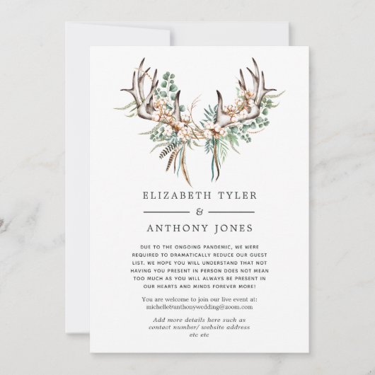 ボホコットンとユーカリの縮小ゲストリスト 案内状 (正面)