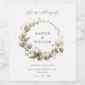 ボホコットン&ユーカリリース結婚ズ ワインラベル (シングルラベル)