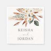 ボホコッパーパスグラスフローラ – ホワイト2ナプキン スタンダードカクテルナプキン (正面)