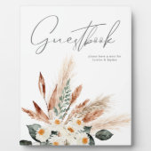 ボホコッパーパス&ベージュフローラゲストブックプラーク フォトプラーク (正面)