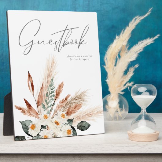 ボホコッパーパス&ベージュフローラゲストブックプラーク フォトプラーク (側面)