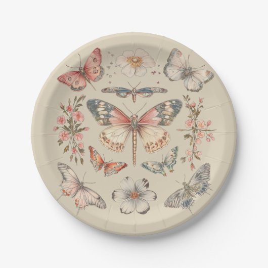 ボホコテージコア（昆虫）オオカバマダラ、モナークバタフライ ペーパープレート (正面)