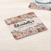 ボホコテージコーレ結婚エンチャントテーマカスタム スクエアペーパーコースター (アングル)