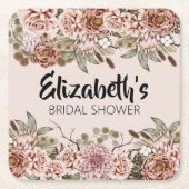 ボホコテージコーレ結婚エンチャントテーマカスタム スクエアペーパーコースター (正面)