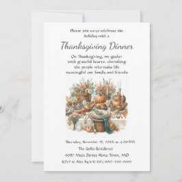 ボホコテージファミリーフレンズサンクスギビングディナー 招待状