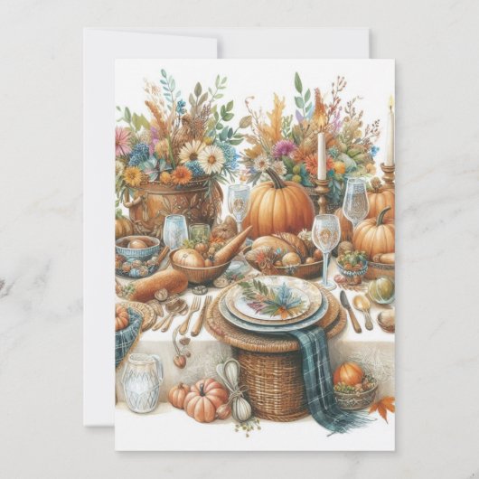 ボホコテージファミリーフレンズサンクスギビングディナー 招待状 (裏面)