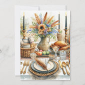 ボホコテージ感謝祭ディナーファミリーフレンズ 招待状 (裏面)