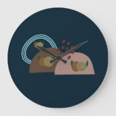 ボホコンテンポラリーー素朴 ラージ壁時計 (正面)