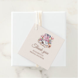 ボホコースト女性のカーボーイブーツブライダルシャワーサンキュー フェイバータグ