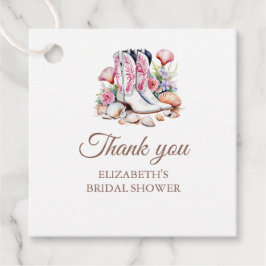 ボホコースト女性のカーボーイブーツブライダルシャワーサンキュー フェイバータグ