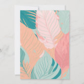 ボホコーラルティール（緑がかった色）離れピクニックインパークベビーシャワー 招待状 (裏面)