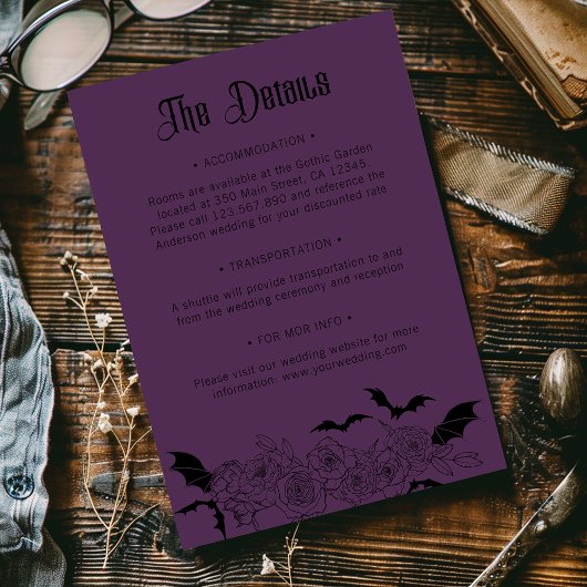 ボホゴシックボ結婚タニカル詳細紫 エンクロージャーカード