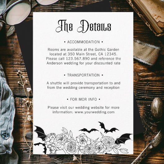 ボホゴシックボ結婚タニカル詳細 エンクロージャーカード