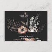 ボホゴシックラストブラックボタニカルウェディングレセプション エンクロージャーカード (裏面)