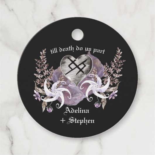 ボホゴシックワイルドフラワーバイキングラブ結婚式の引き出物 フェイバータグ (正面)