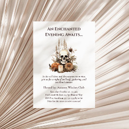 ボホゴシック秋パーティーとスカルと花 招待状