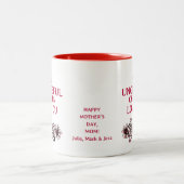 ボホゴスロウモダンス未感謝の子ども母の日 ツートーンマグカップ (中央)