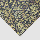 ボホゴールデンエレガントフローリッシュヴィンテージネイビーブルー 薄葉紙 (詳細)