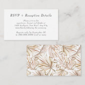 ボホゴールデングリーンリー披露宴詳細+ rsvp エンクロージャーカード (正面/裏面)