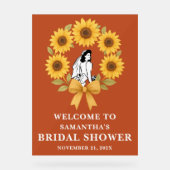 ボホゴールデンサンフラワー秋ブライダルシャワーウェルカム アクリルサイン (正面)