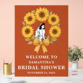ボホゴールデンサンフラワー秋ブライダルシャワーウェルカム アクリルサイン (ウェディング)