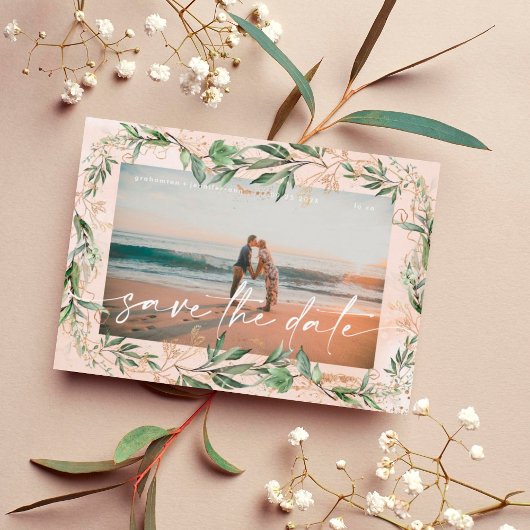 ボホゴールデンモダンユーカリプトゥスグリーンリー抽象芸術サ セーブザデート