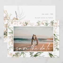 ボホゴールデンモダンユーカリプトゥスグリーンリー セーブザデート