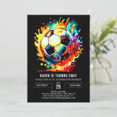 ボホゴール水彩色サッカー誕生日 招待状 (スタンド正面)