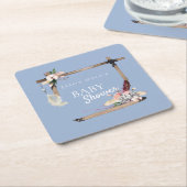 ボホサウスウエストシャンブレベイビーシャワー スクエアペーパーコースター (アングル)