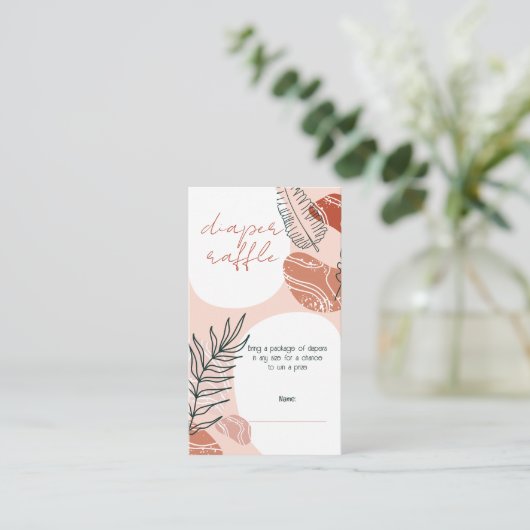 ボホサウスウエストデザートベビーシャワーオムツラッフル エンクロージャーカード (スタンド正面)