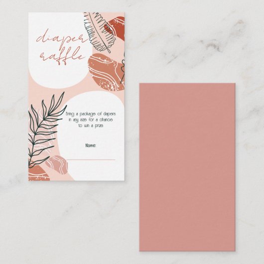ボホサウスウエストデザートベビーシャワーオムツラッフル エンクロージャーカード (正面/裏面)