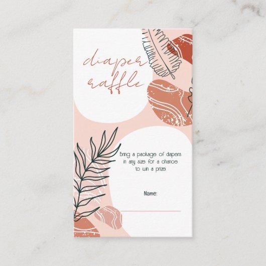 ボホサウスウエストデザートベビーシャワーオムツラッフル エンクロージャーカード (正面)