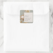 ボホサガエレガントグリーンプロテアドライパームフローラ スクエアシール (バッグ)