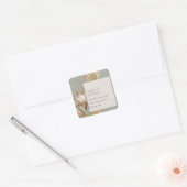 ボホサガエレガントグリーンプロテアドライパームフローラ スクエアシール (封筒)