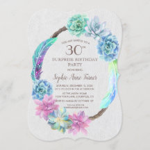 ボホサキュルトサボテンリース30歳の誕生日パーティー