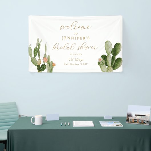 ボホサクタスデザートブライダルシャワーウェルカムポスター 横断幕 (トレードショー)
