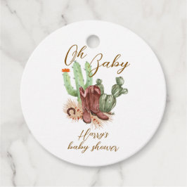 ボホサクモダンスカウボーイシューズ赤ちゃんシャワー フェイバータグ