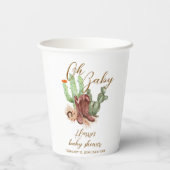 ボホサクモダンスカウボーイシューズ赤ちゃんシャワー 紙コップ (裏面)