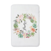 ボホサクランスフローラパーソナライズされたリース バスマット (正面縦)