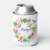 ボホサクランスフローラパーソナライズされたリース 缶クーラー (缶正面)