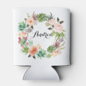 ボホサクランスフローラパーソナライズされたリース 缶クーラー (裏面)