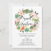 ボホサクランスフローラリースSweet sixteenパーティー 招待状 (正面)