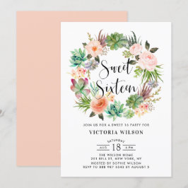 ボホサクランスフローラリースSweet sixteenパーティー 招待状