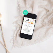 ボホサファリかわいい動物レインボーベビーシャワー 招待状