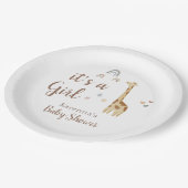 ボホサファリの水彩女の子の赤ちゃんシャワー ペーパープレート (アングル)