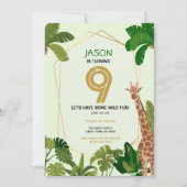 ボホサファリアニマルキレーフジオメトリック誕生日 招待状 (正面)