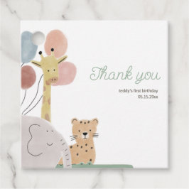 ボホサファリアニマルサンキューユキュメッセージカード フェイバータグ