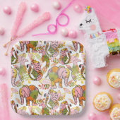 ボホサファリアニマルジャングル離れ誕生日トゥイーン ペーパープレート (パーティー)