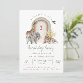 ボホサファリアニマルズ&レインボーアーチバースデーパーティー 招待状 (スタンド正面)